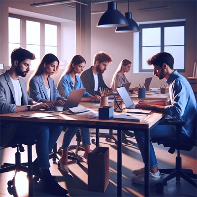 A team working together on a project